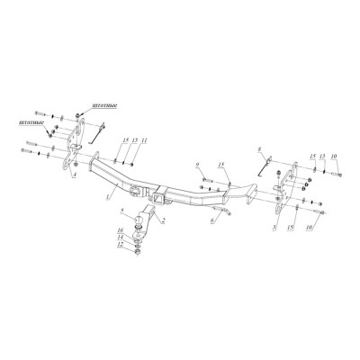 Фаркоп на Mitsubishi Pajero Sport II 2008-2016