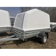 Прицеп для дачи и мототехники с пластиковой крышкой Н1200 мм 