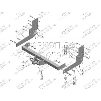 Фаркоп Avtos для GAZ 33023